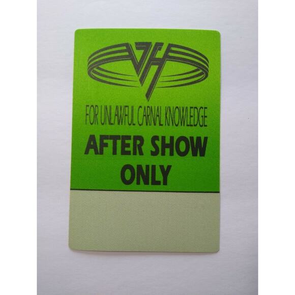 Van Halen Original Backstage Pass Original 1991 After Show Hard Rock Eddie Green - Picture 3 of 3